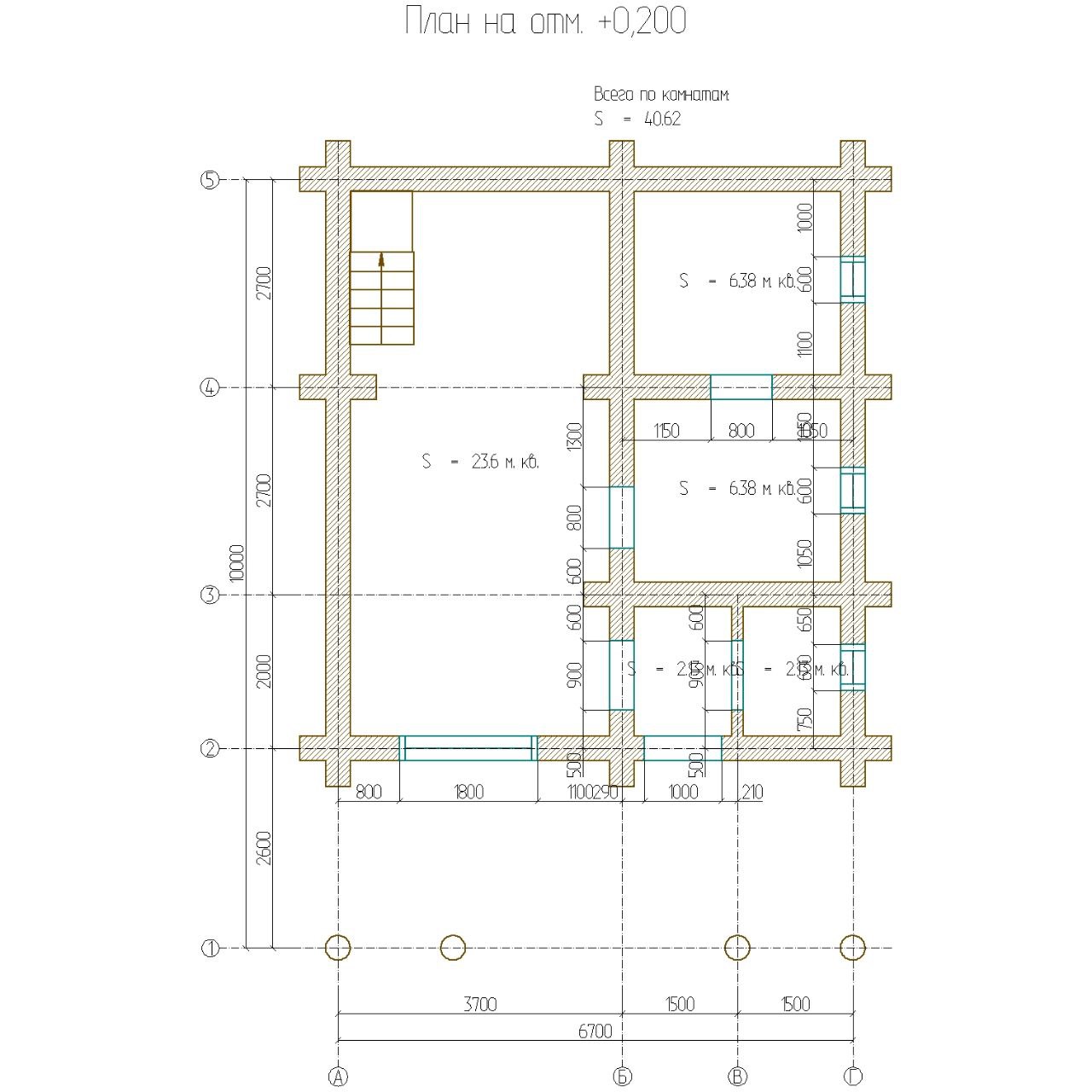 Проект 43 — Дом-баня Кубинка — баня ручной рубки, 90 м², фото 2