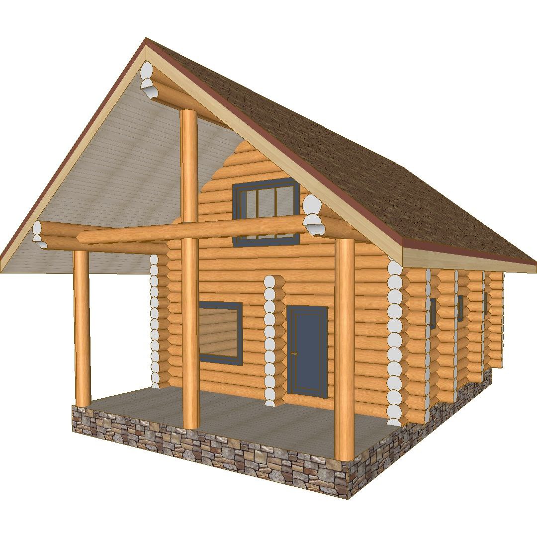 Проект 43 — Дом-баня Кубинка — баня ручной рубки, 90 м², фото 4