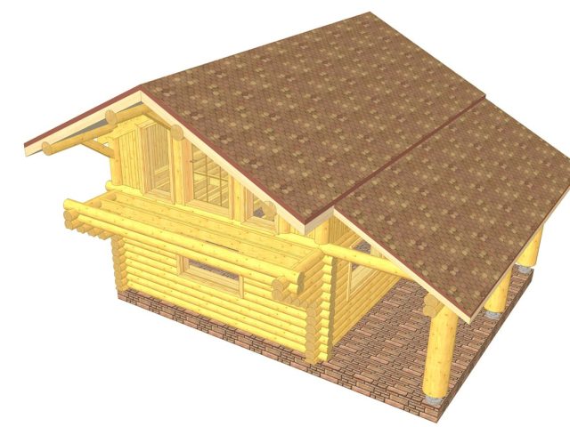 Проект 37 — Дом-баня Карелия — баня ручной рубки, 45 м²