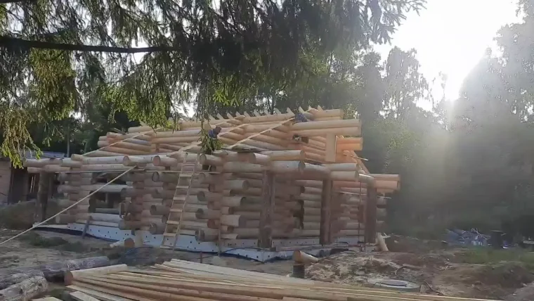 Видео со стройки сруба 2